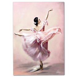  Obraz Baletnica w tańcu 50x70cm obraz malowany na płótnie różowy