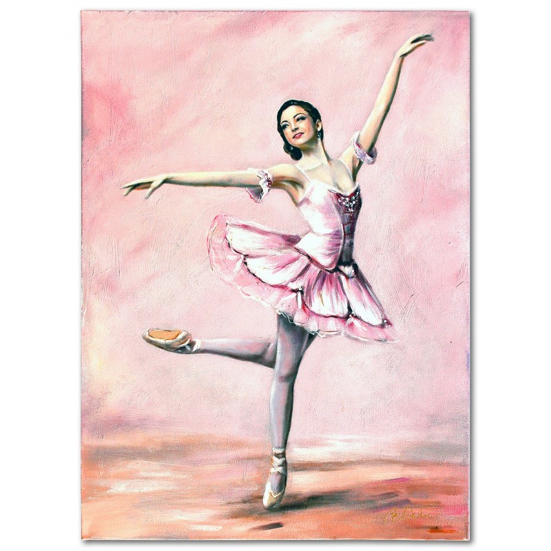  Obraz Baletnica w tańcu 50x70cm obraz malowany na płótnie różowy