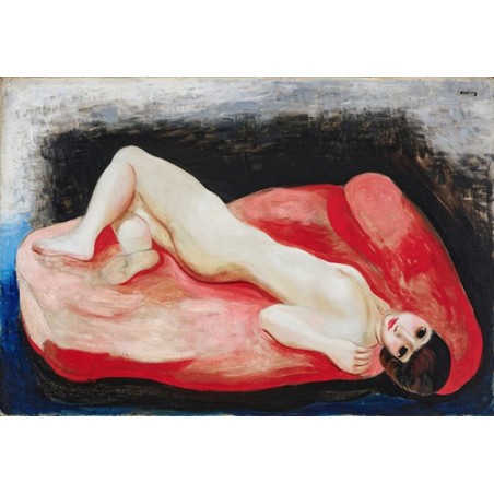  Obraz na płótnie 50x35cm Moïse Kisling Leżący akt na czerwonej sofie