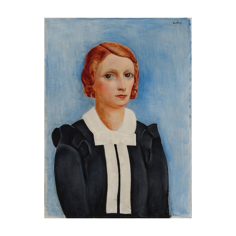  Obraz na płótnie 50x70cm Moïse Kisling Portret kobiety na niebieskim tle