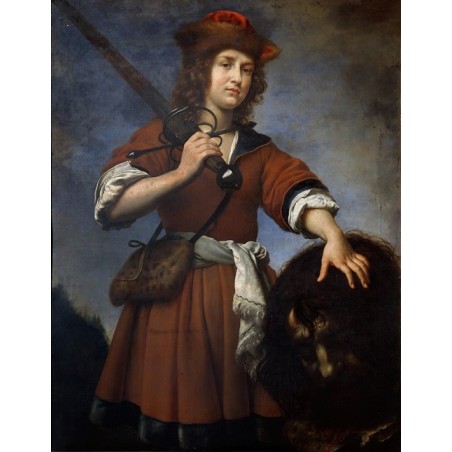  Obraz na płótnie 50x60cm Carlo Dolci Dawid z głową Goliata