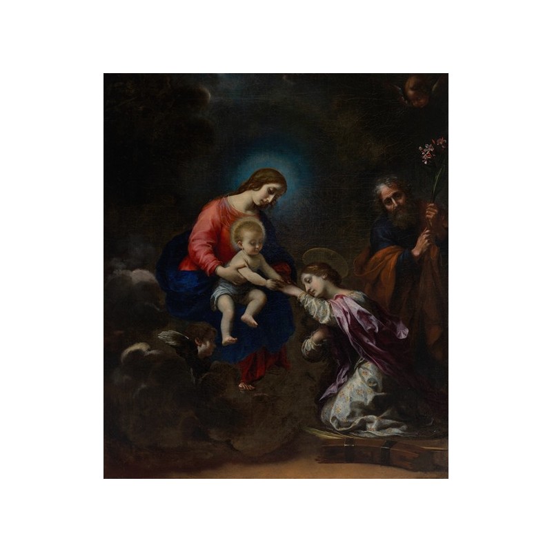  Obraz na płótnie 50x60cm Carlo Dolci Mistyczne zaślubiny św. Katarzyny Aleksandryjskiej