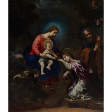  Obraz na płótnie 50x60cm Carlo Dolci Mistyczne zaślubiny św. Katarzyny Aleksandryjskiej
