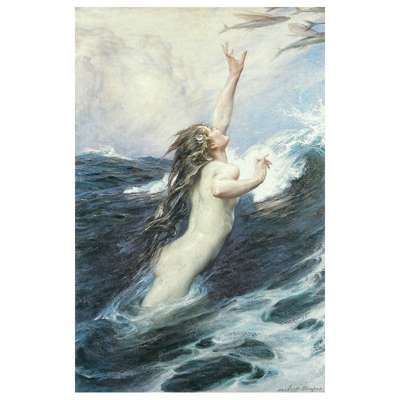  Obraz na płótnie 50x80cm Herbert James Draper Latające ryby