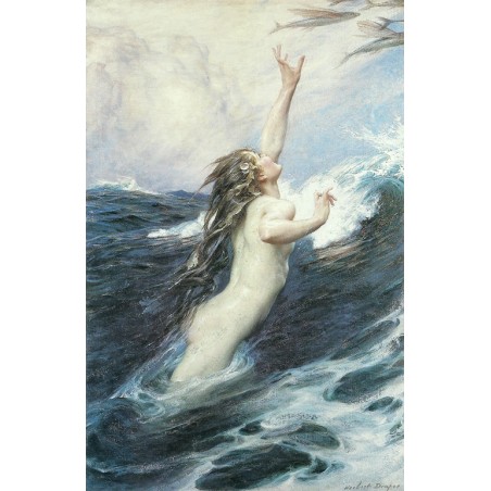  Obraz na płótnie 50x80cm Herbert James Draper Latające ryby