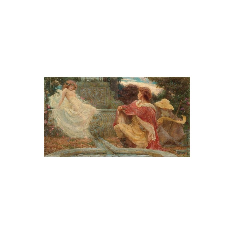  Obraz na płótnie 50x25cm Herbert James Draper Duch fontanny