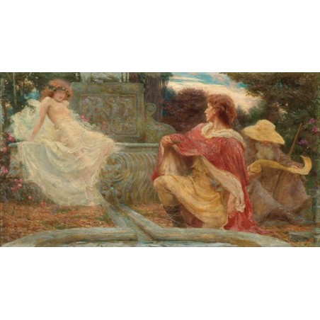  Obraz na płótnie 50x25cm Herbert James Draper Duch fontanny