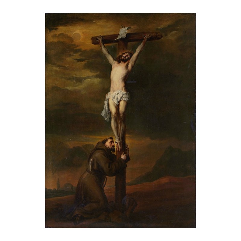  Obraz na płótnie 50x70cm Anthony van Dyck Święty Franciszek u stóp krzyża