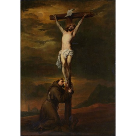  Obraz na płótnie 50x70cm Anthony van Dyck Święty Franciszek u stóp krzyża