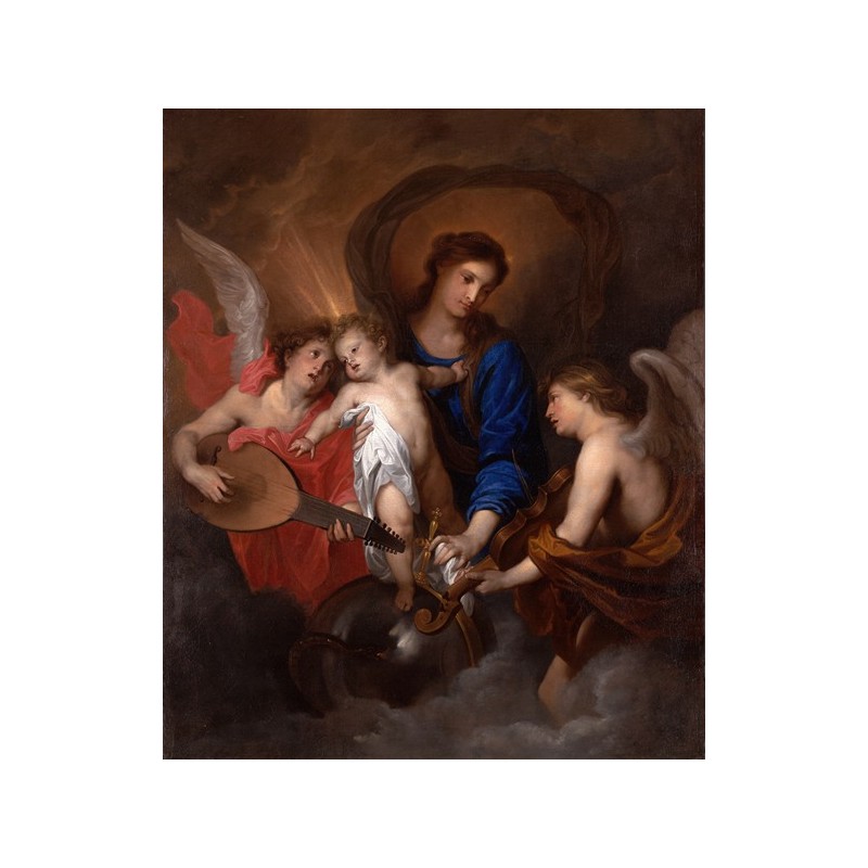  Obraz na płótnie 50x60cm Anthony van Dyck Matka Boska z Dzieciątkiem i muzykującymi aniołami