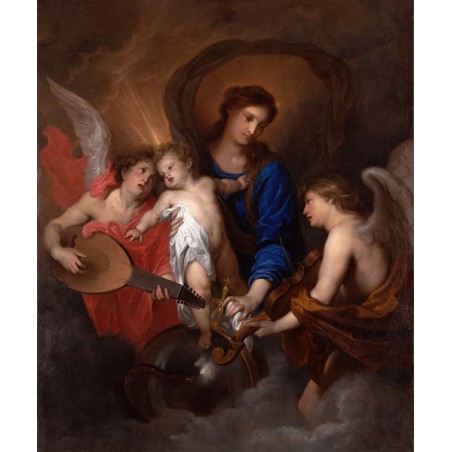  Obraz na płótnie 50x60cm Anthony van Dyck Matka Boska z Dzieciątkiem i muzykującymi aniołami