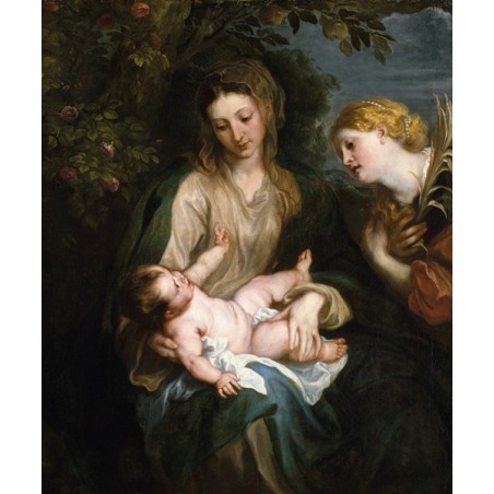  Obraz na płótnie 50x60cm Anthony van Dyck Matka Boska z Dzieciątkiem i św. Katarzyną Aleksandryjską