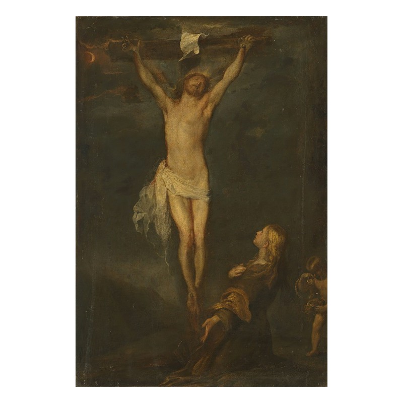  Obraz na płótnie 50x70cm Anthony van Dyck Ukrzyżowanie ze św. Rozalią