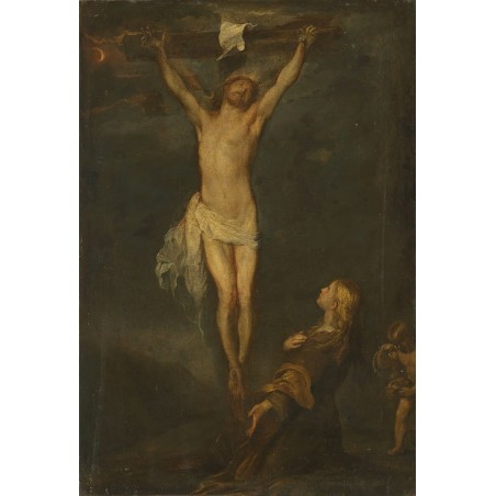  Obraz na płótnie 50x70cm Anthony van Dyck Ukrzyżowanie ze św. Rozalią