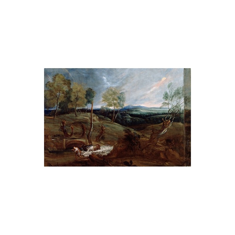 Obraz na płótnie 50x35cm Anthony van Dyck Krajobraz o zachodzie słońca