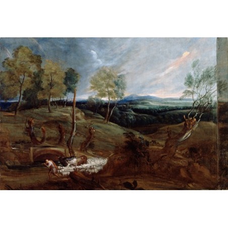  Obraz na płótnie 50x35cm Anthony van Dyck Krajobraz o zachodzie słońca