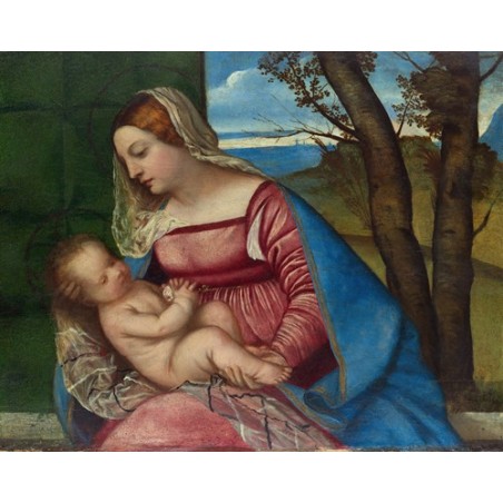  Obraz na płótnie 50x40cm Titian Madonna z dzieciątkiem