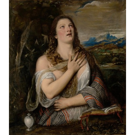 Obraz na płótnie 50x60cm Titian Pokutująca Magdalena