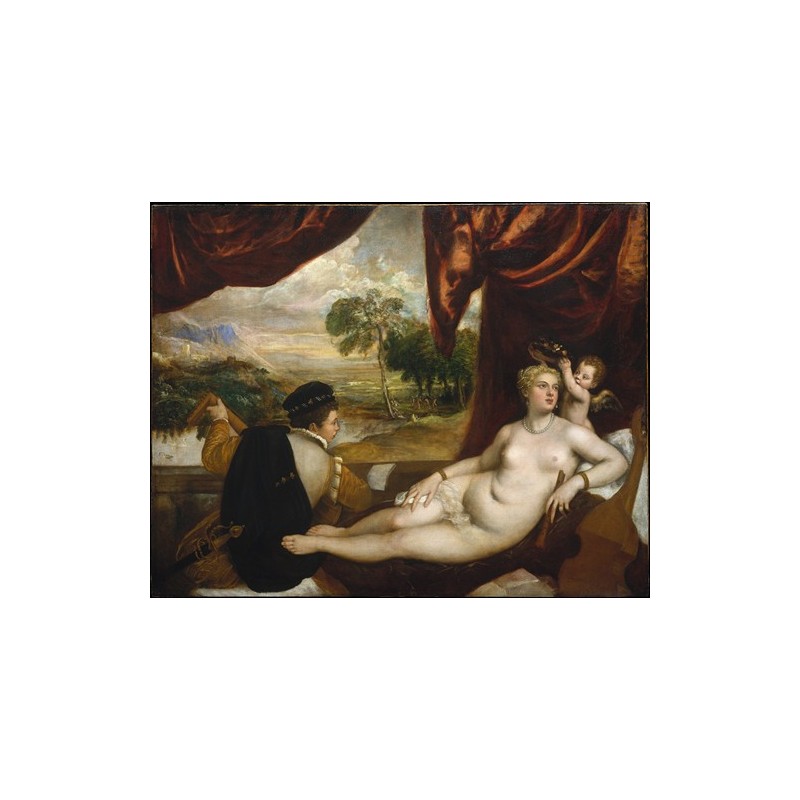  Obraz na płótnie 50x40cm Titian Wenus i lutnista