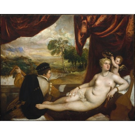  Obraz na płótnie 50x40cm Titian Wenus i lutnista