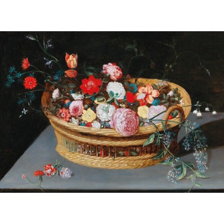  Obraz na płótnie 50x35cm Jan Brueghel the Younger Kosz z wiosennymi kwiatami