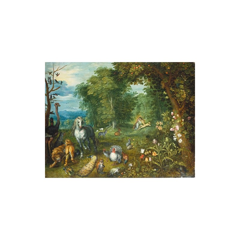  Obraz na płótnie 50x40cm Jan Brueghel the Younger Raj ze stworzeniem Ewy