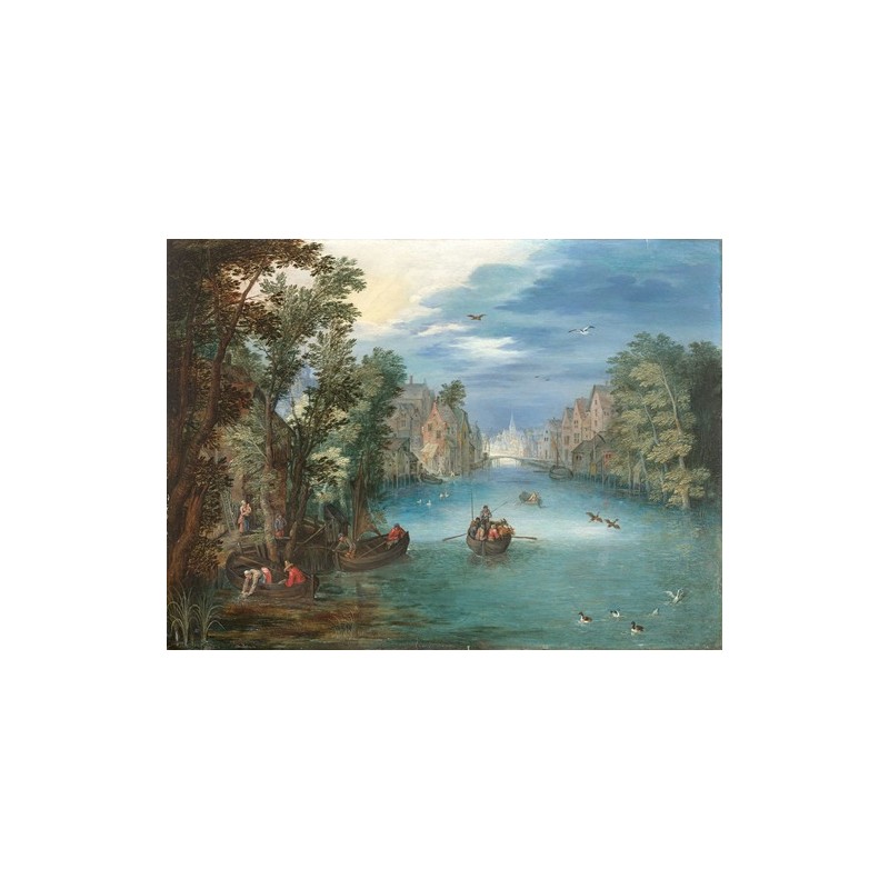  Obraz na płótnie 50x35cm Jan Brueghel the Younger Pejzaż z rzeką