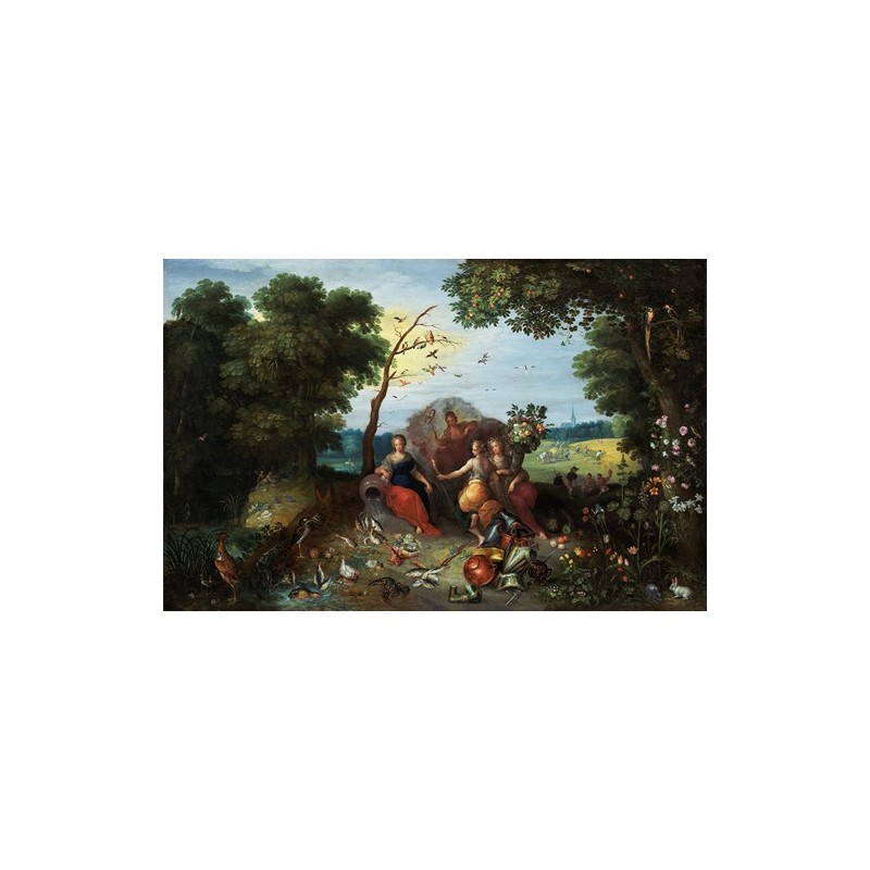  Obraz na płótnie 50x30cm Jan Brueghel the Younger Pejzaż z alegoriami czterech żywiołów
