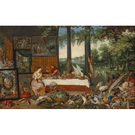  Obraz na płótnie 50x30cm Jan Brueghel the Younger Pięć zmysłów Smak