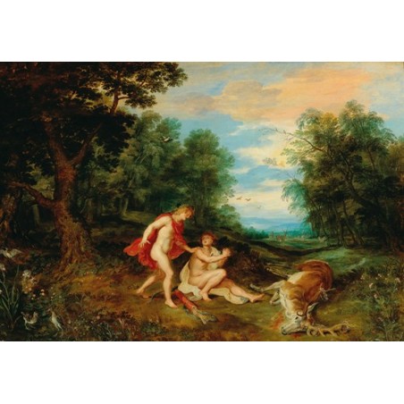 Obraz na płótnie 50x35cm Jan Brueghel the Younger Apollo pocieszający Cyparissa
