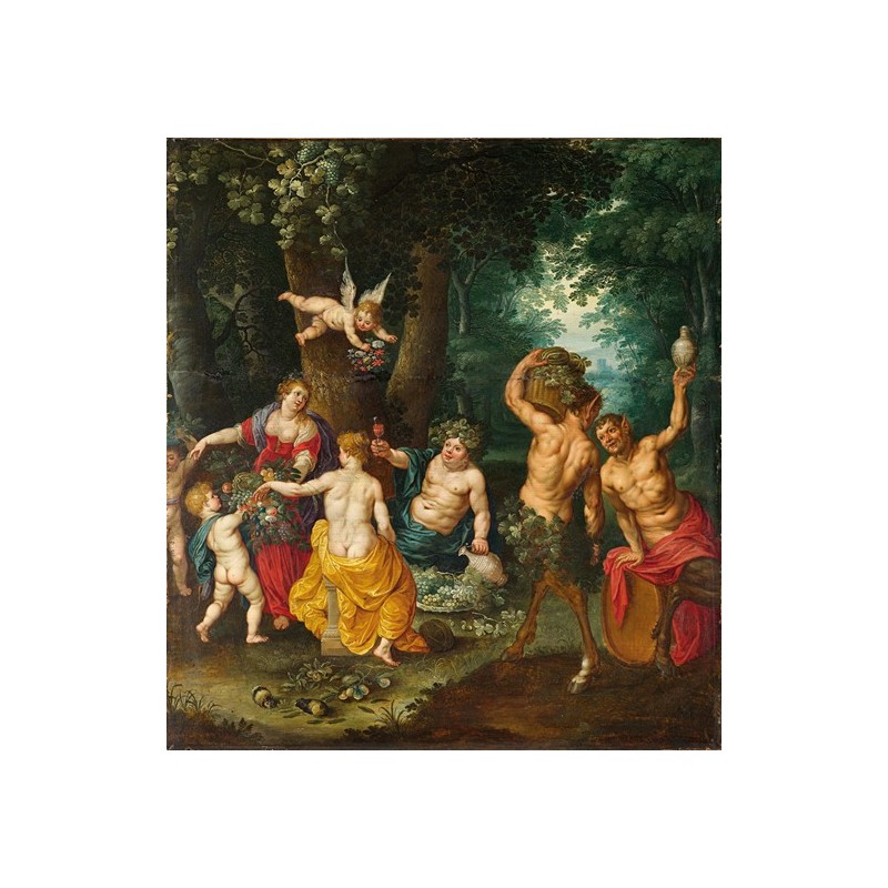  Obraz na płótnie 50x50cm Jan Brueghel the Younger Uczta Bachusa