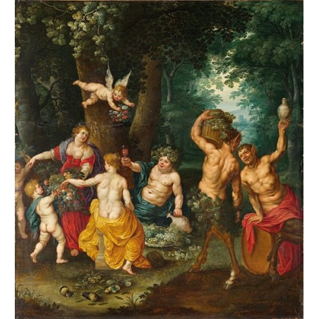  Obraz na płótnie 50x50cm Jan Brueghel the Younger Uczta Bachusa