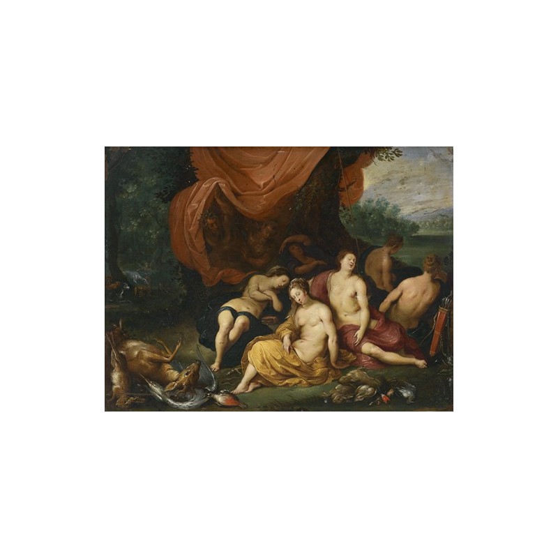  Obraz na płótnie 50x40cm Jan Brueghel the Younger Diana i jej nimfy po polowaniu