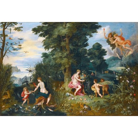  Obraz na płótnie 50x35cm Jan Brueghel the Younger Alegoria czterech żywiołów