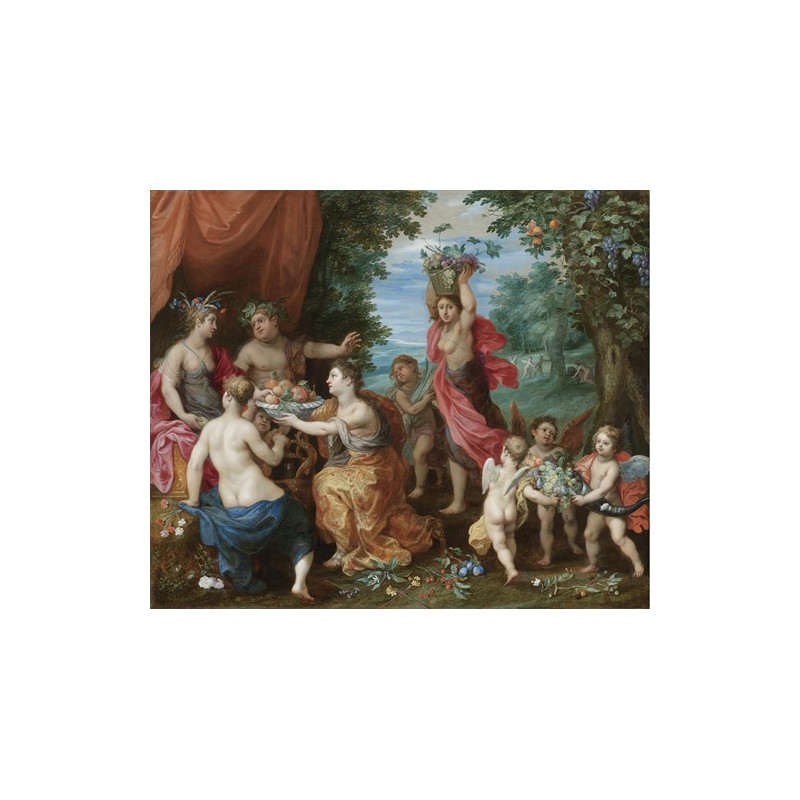  Obraz na płótnie 50x40cm Jan Brueghel the Younger Bachanal z Ceres, Bachusem i Wenus