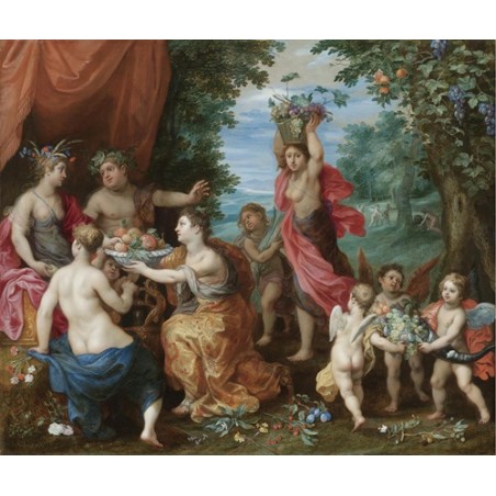  Obraz na płótnie 50x40cm Jan Brueghel the Younger Bachanal z Ceres, Bachusem i Wenus