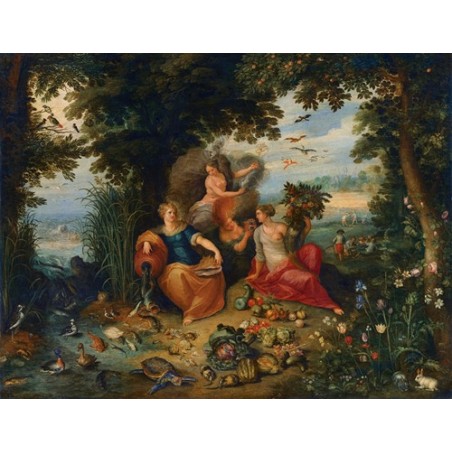  Obraz na płótnie 50x40cm Jan Brueghel the Younger Alegoria czterech żywiołów