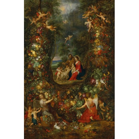 Obraz na płótnie 50x75cm Jan Brueghel the Younger Święta Rodzina
