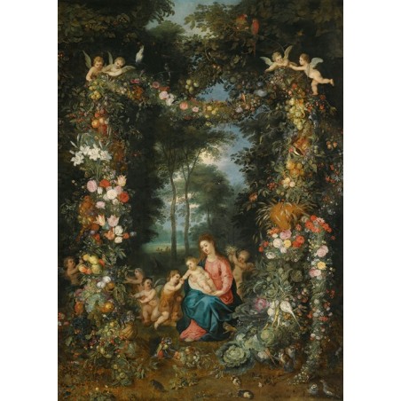  Obraz na płótnie 50x70cm Jan Brueghel the Younger Matka Boska z Dzieciątkiem