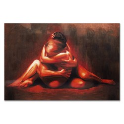  Obraz olejny ręcznie malowany na płótnie 60x90cm kochankowie