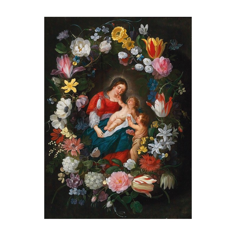  Obraz na płótnie 50x70cm Jan Brueghel the Younger Matka Boska z Dzieciątkiem