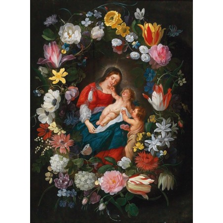  Obraz na płótnie 50x70cm Jan Brueghel the Younger Matka Boska z Dzieciątkiem