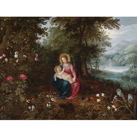  Obraz na płótnie 50x40cm Jan Brueghel the Younger Odpoczynek w czasie ucieczki do Egiptu