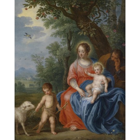  Obraz na płótnie 50x60cm Jan Brueghel the Younger Święta Rodzina ze św. Janem