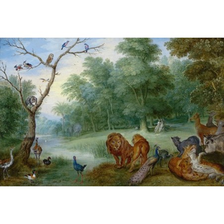  Obraz na płótnie 50x35cm Jan Brueghel the Younger Raj z upadkiem człowieka