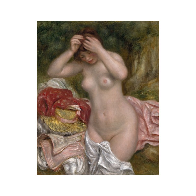  Obraz na płótnie 50x60cm Pierre-Auguste Renoir Kąpiąca się układająca włosy