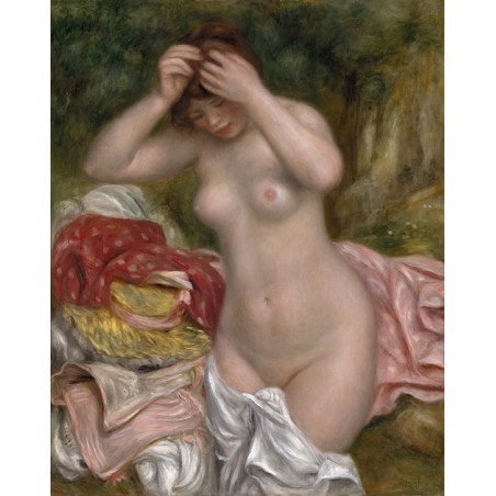  Obraz na płótnie 50x60cm Pierre-Auguste Renoir Kąpiąca się układająca włosy