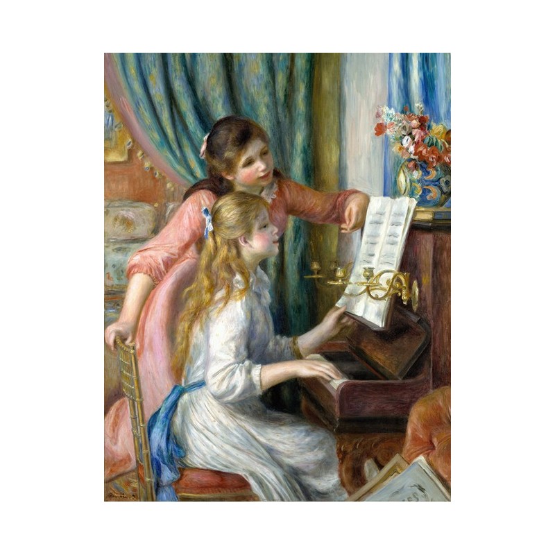  Obraz na płótnie 50x60cm Pierre-Auguste Renoir Dwie młode dziewczyny przy fortepianie
