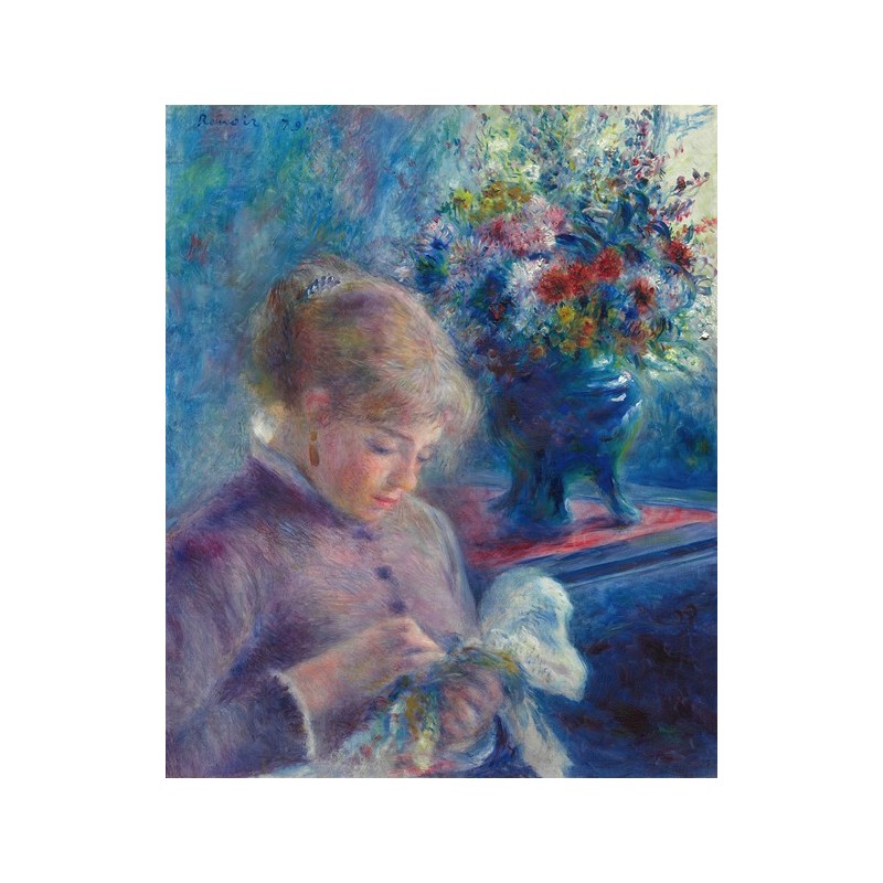  Obraz na płótnie 50x60cm Pierre-Auguste Renoir Młoda kobieta szyjąca