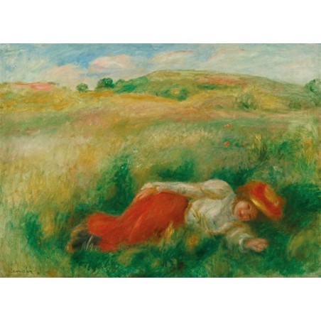  Obraz na płótnie 50x35cm Pierre-Auguste Renoir Kobieta leżąca na trawie